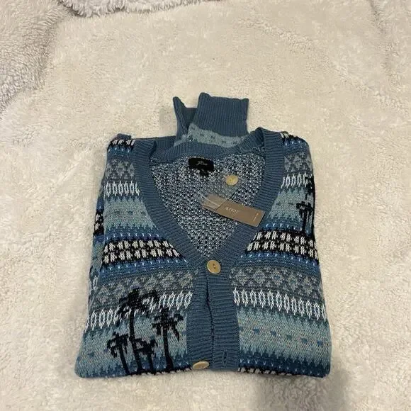 NWT J Crew Women’s Open Front Knit Crochet Cardigan 50% Linen 50% Cotton Size M - Picture 1 of 7